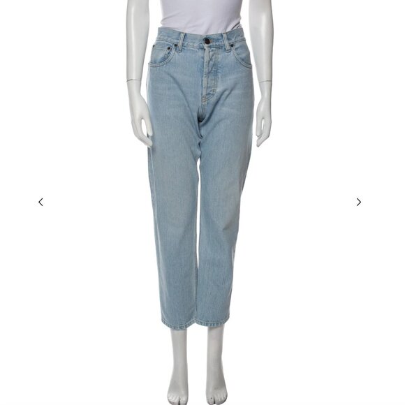 Saint Laurent High-Rise Straight Leg Jeans - Picture 1 of 3